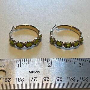Elegant Green Hoop Earrings